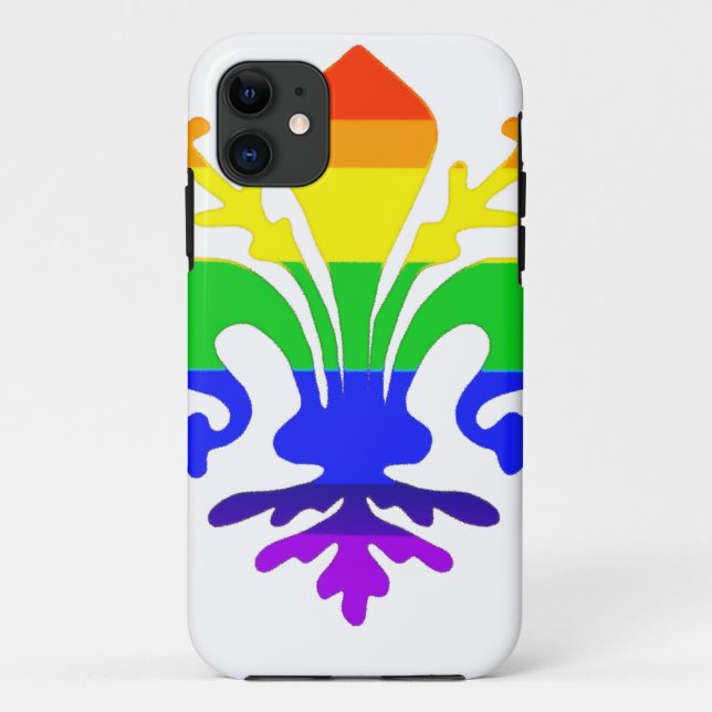 Stylized Rainbow Fleur de Lis Case-Mate iPhone Case (Back)