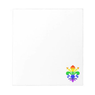 Stylized Rainbow Fleur de Lis Custom Notepad