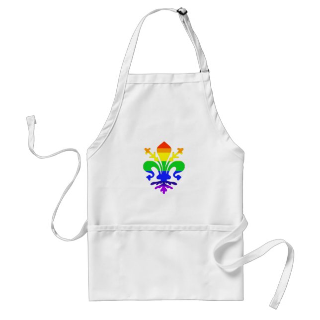 Stylized Rainbow Fleur de Lis Standard Apron (Front)