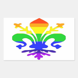 Stylized Rainbow Fleur de Lis Sticker