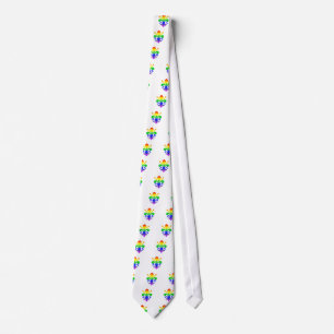 Stylized Rainbow Fleur de Lis Tie