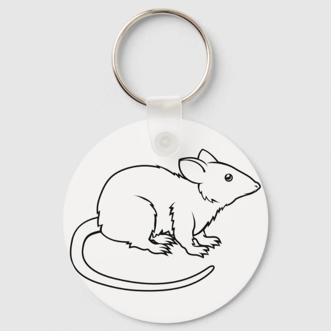 Stylized rat illustration keychain (Front)