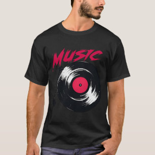 Stylized Record Player Illustration T-Shirt
