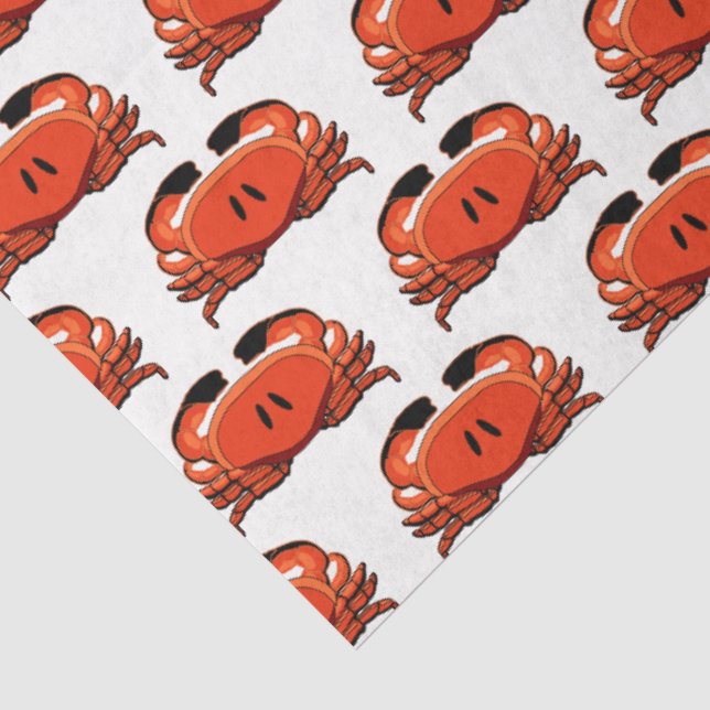 Stylized Red Black Crab #2 Drawing  Tissue Paper (Detail)