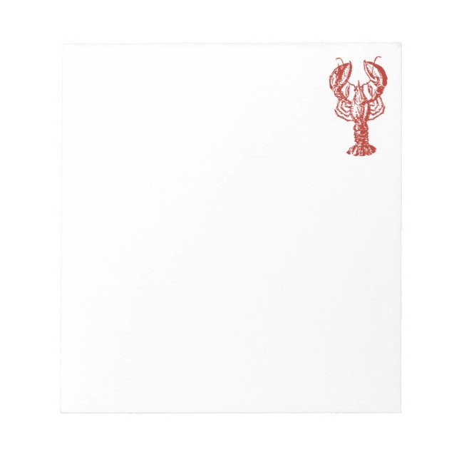 Stylized Red Lobster Notepad (Front)