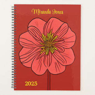 Stylized Red Poppy Personalized   Planner