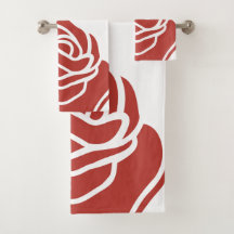 Stylized Red Rose On White