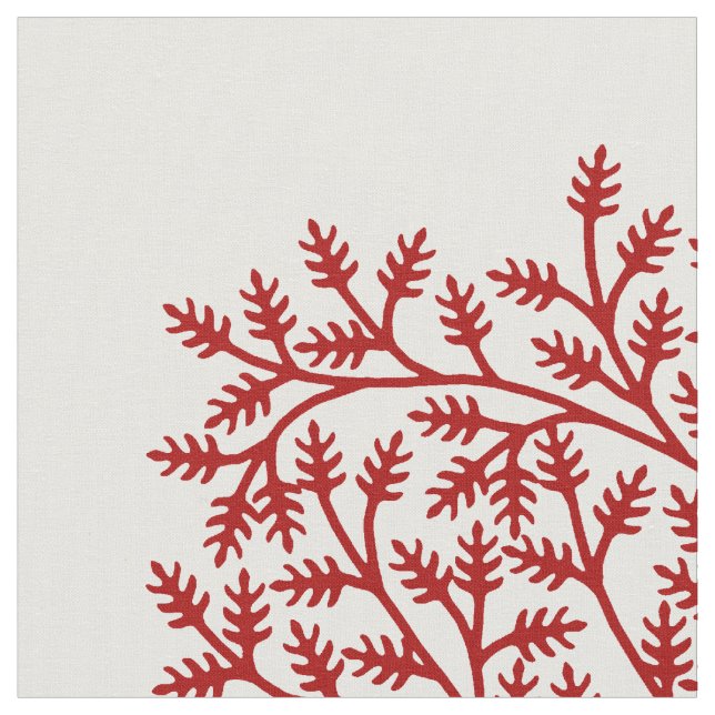 Stylized Red Tree Fabric (Close Up)