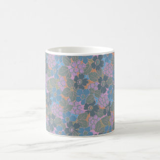 Stylized Retro Floral Pattern Coffee Mug