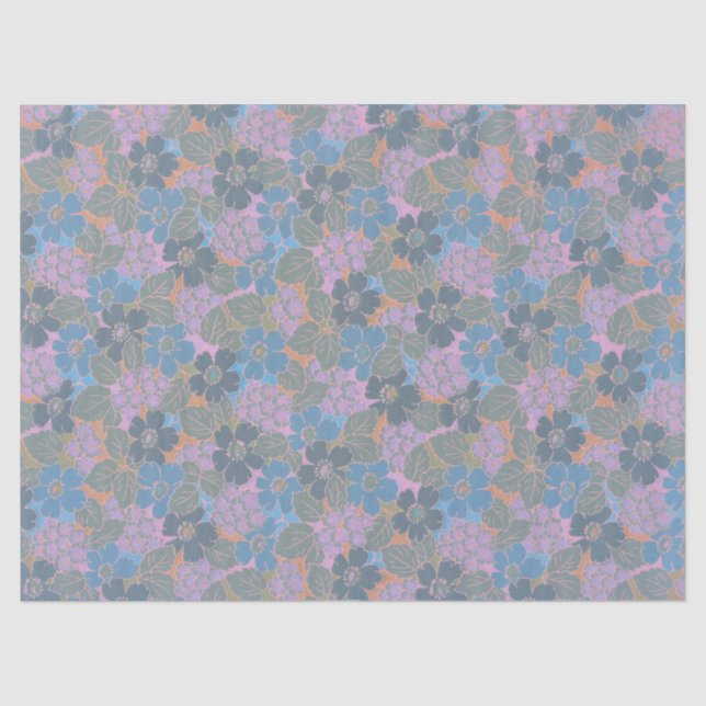 Stylized Retro Floral Pattern Tissue Paper (Front)