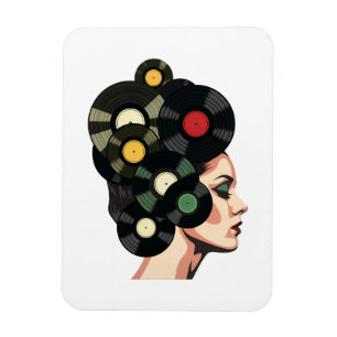 Stylized Retro Vinyl Record Poster Art Magnet