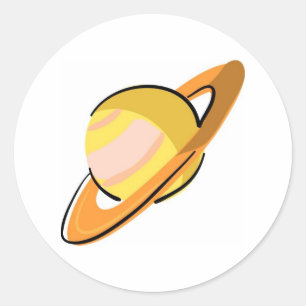 Stylized Saturn Classic Round Sticker