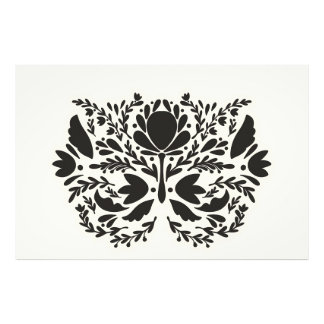 Stylized Scandinavian floral folk art pattern Photo Print