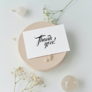 Stylized Script White Wedding Thank You Foil Card
