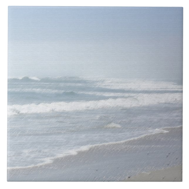 Stylized Sea Ocean Nature Storm  Tile (Front)