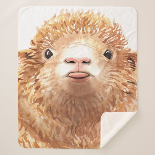 Stylized Sheep Lovers | Gitfs For Child Sherpa Blanket (Front)