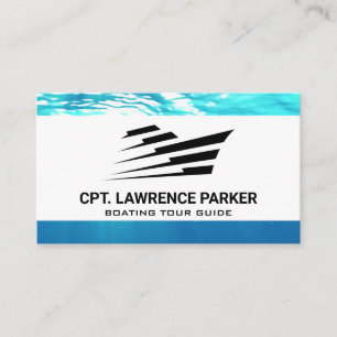 Stylized Ship Logo   Nautical Business Card