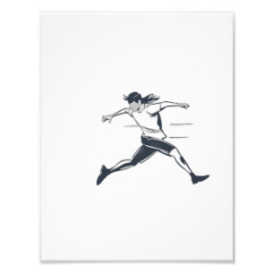 Stylized Silhouette of a Person Running Fast Photo Print