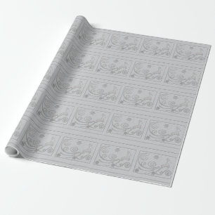 Stylized Silver Rein Deer Wrapping Paper