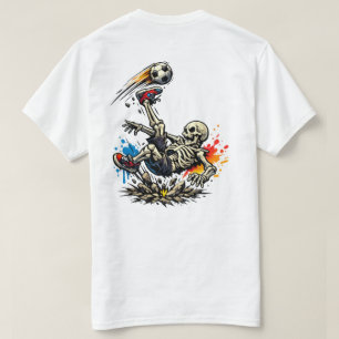 Stylized Skeleton Bicycle Kick Soccer Mug Funny T-Shirt