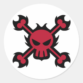 Stylized Skull Icon Sticker in Red
