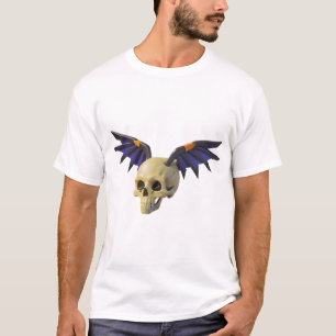 Stylized Skull with Angular Colorful Wings T-Shirt