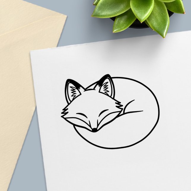 Stylized Sleeping Fox Self-inking Stamp (Creator Uploaded)