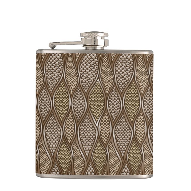 Stylized snake skin hip flask (Front)