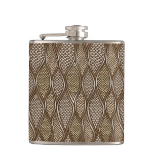 Stylized snake skin hip flask