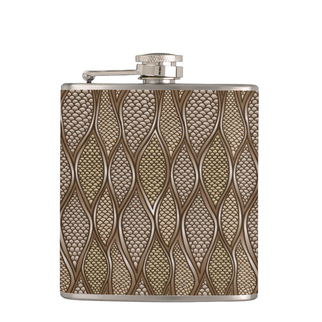 Stylized snake skin hip flask (Front)