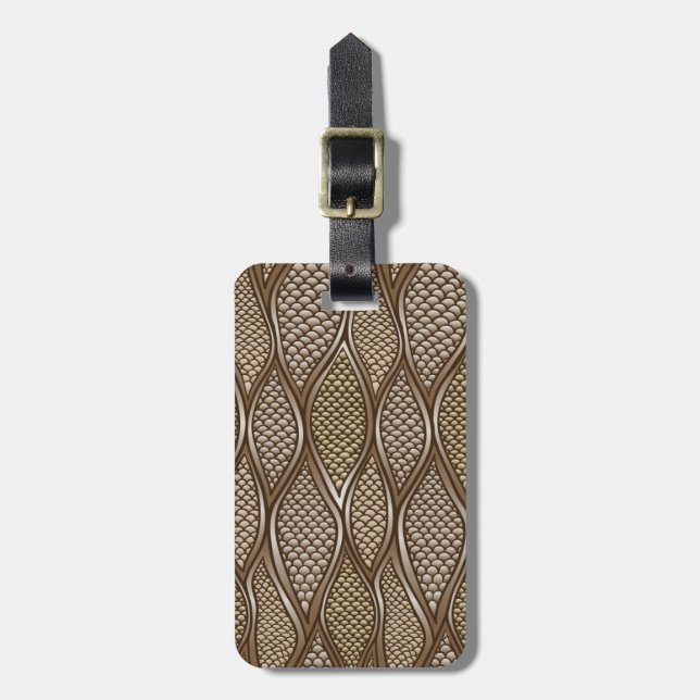 Stylized snake skin luggage tag (Front Vertical)