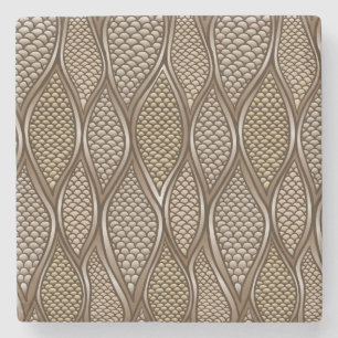 Stylized snake skin stone coaster