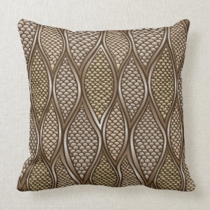 Stylized snake skin throw pillow