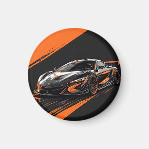 Stylized Sports Car Magnet