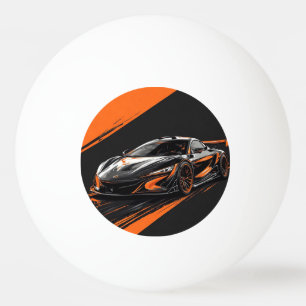 Stylized Sports Car Ping Pong Ball