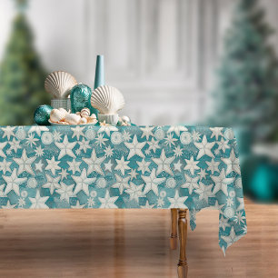 Stylized Starfish & Sand Dollars Pattern#25 ID1009 Tablecloth