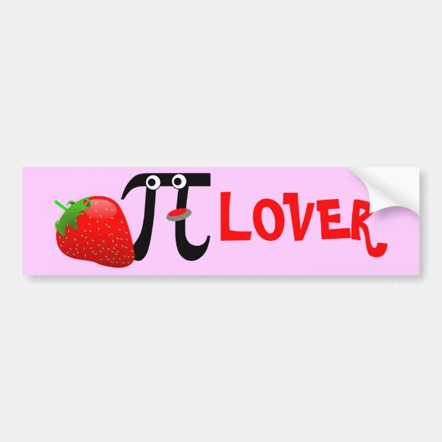 Stylized Strawberry PI-LOVER Bumper Sticker (Front)