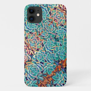 Stylized Succulents Pale Green iPhone 11 Case