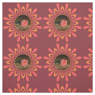 Stylized Sun/Flower Pattern with YOUR PHOTO fabric