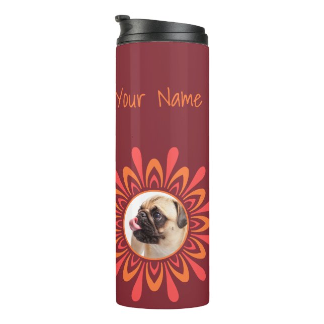 Stylized Sun Pattern custom photos & text tumbler (Rotated Right)