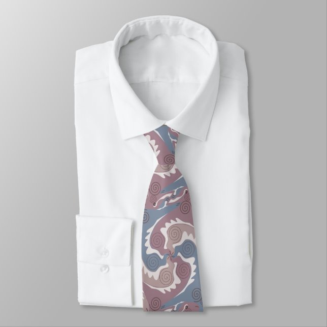 Stylized Swirling Hares Tesselation 1 NT Tie (Tied)