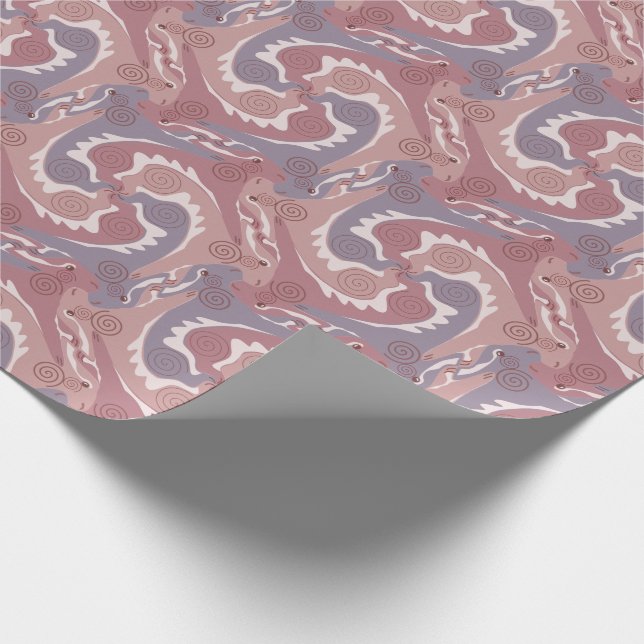 Stylized Swirling Hares Tesselation 2 Wrapping P Paper (Corner)