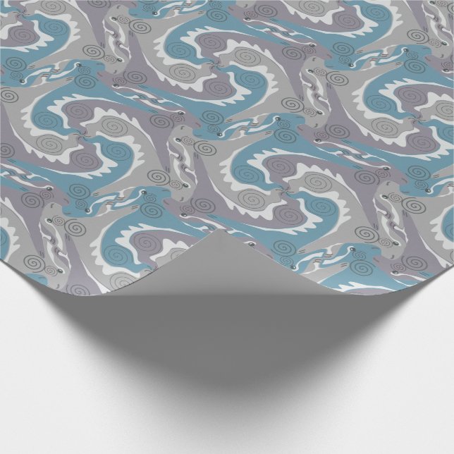 Stylized Swirling Hares Tesselation 3 Wrapping P Wrapping Paper (Corner)