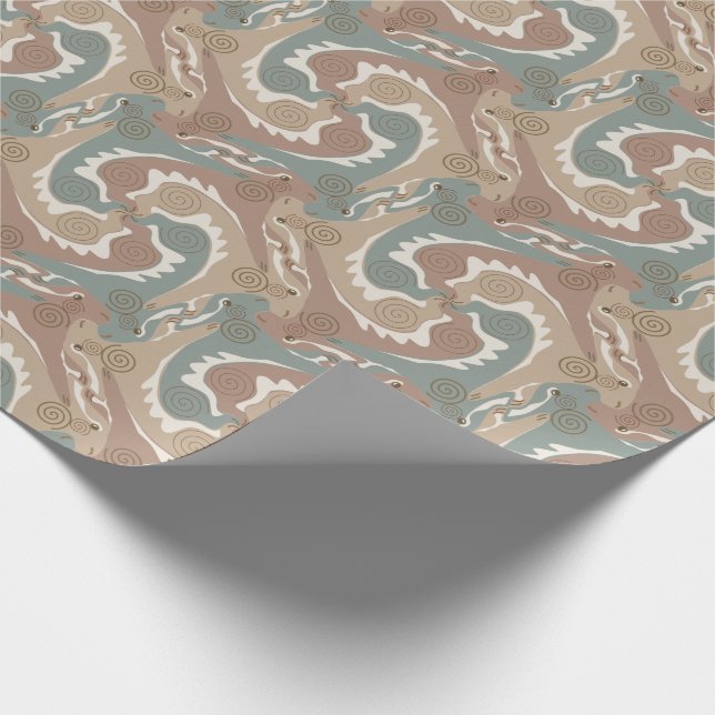 Stylized Swirling Hares Tesselation 6 Wrapping P Wrapping Paper (Corner)