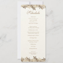 Stylized Tan and Brown Floral Leaves Schedule
