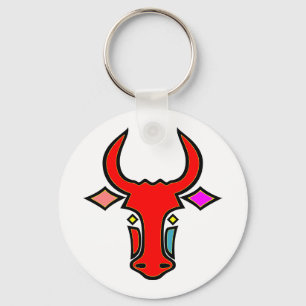 Stylized Texas Longhorn Key Chain
