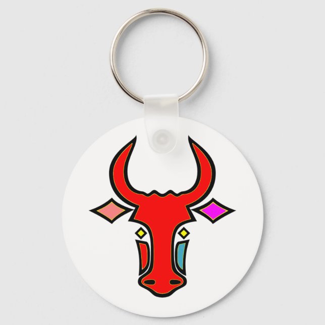 Stylized Texas Longhorn Key Chain (Front)