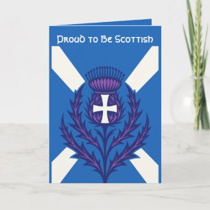 Stylized Thistle St Andrews Cross and Saltire Card