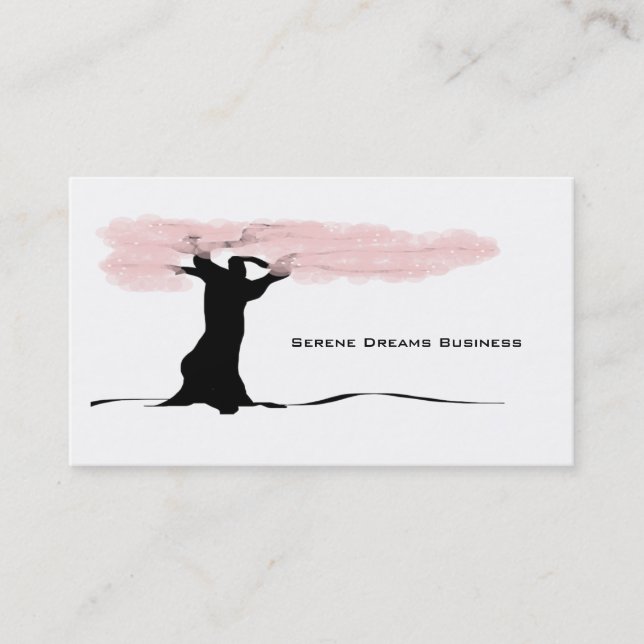 Stylized Tree Blossoms Business Card (Front)