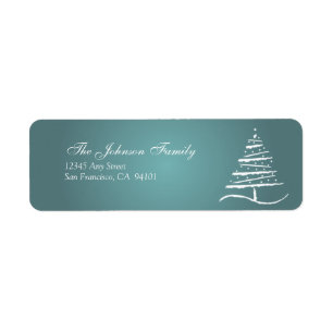 Stylized Tree Holiday Address Labels (slate blue)